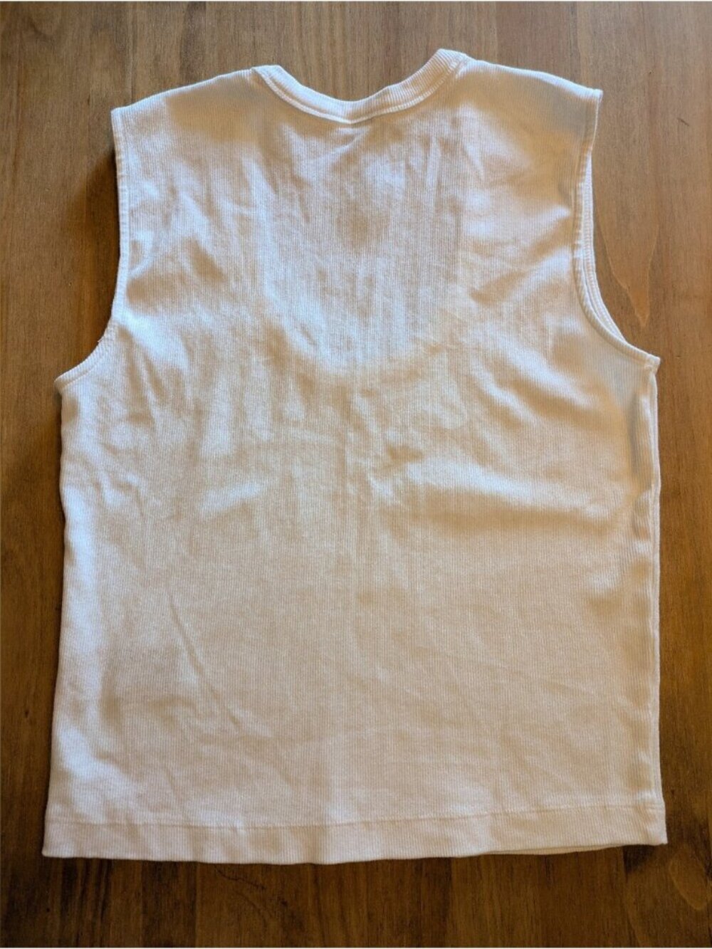 White Ribbed Scoop Neck Tank - Picture 2 of 2